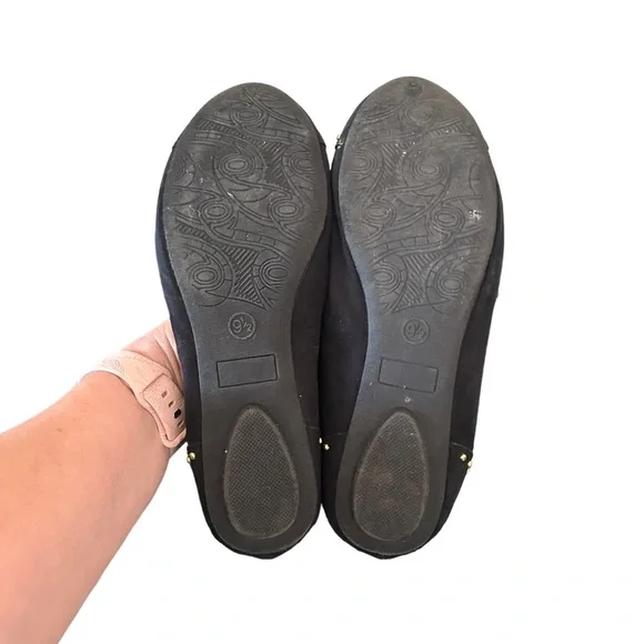 Merona Women’s Black Textile Slip On Studded Ballet Flats Size 9.5 - Picture 8 of 12